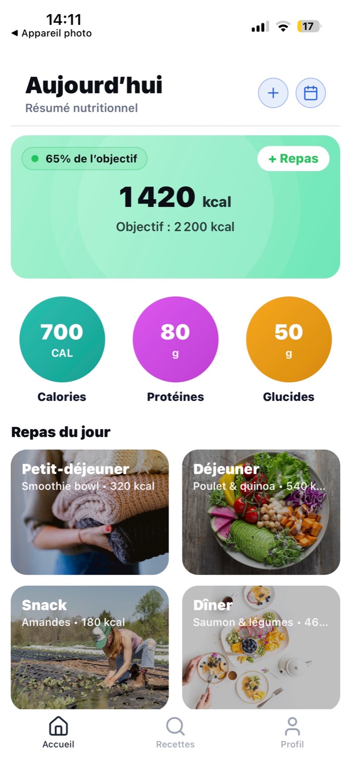 Écran d'application 1