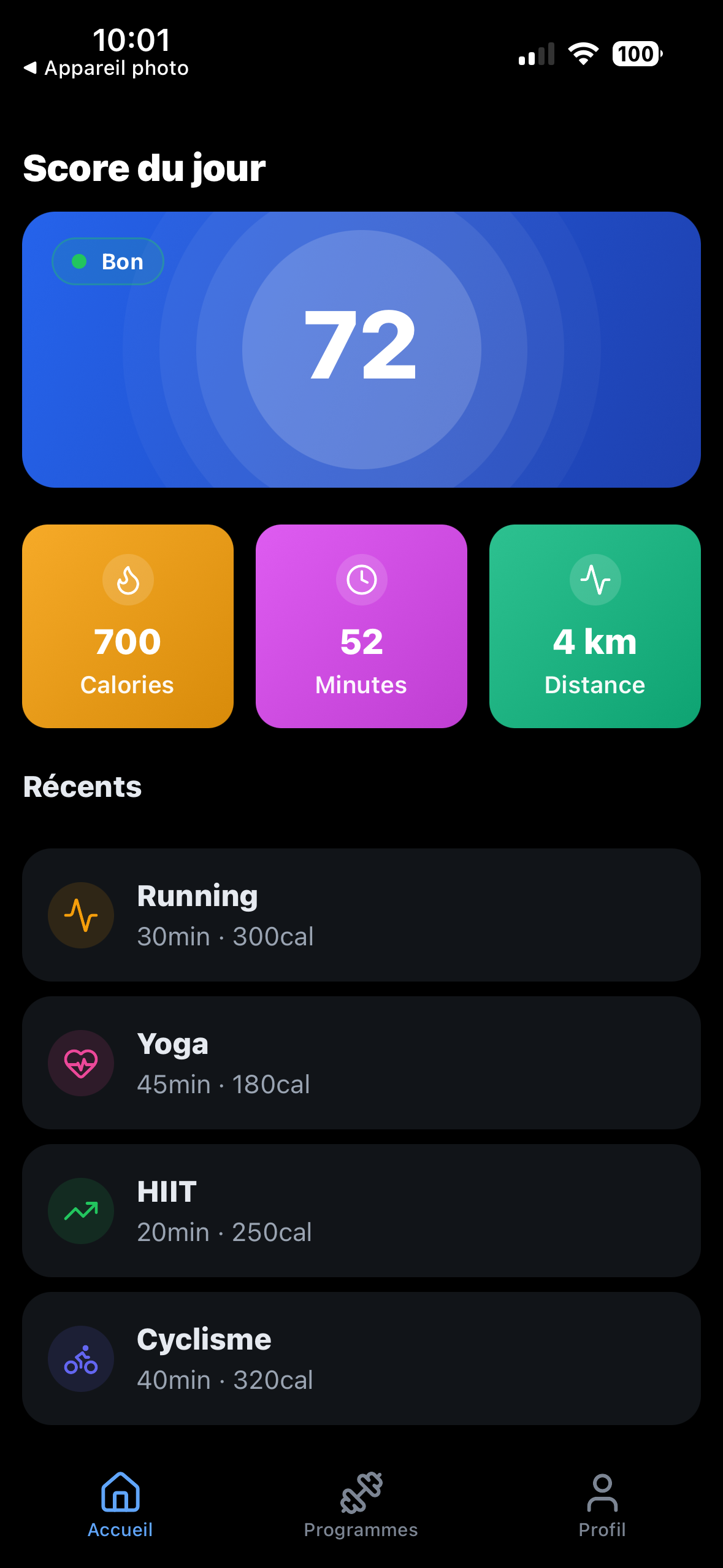 Écran d'application 3